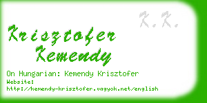 krisztofer kemendy business card